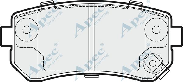 APEC BRAKING Комплект тормозных колодок, дисковый тормоз PAD1487